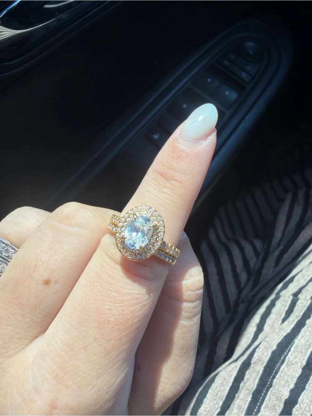 Lana Double Halo Oval Ring - Gold
